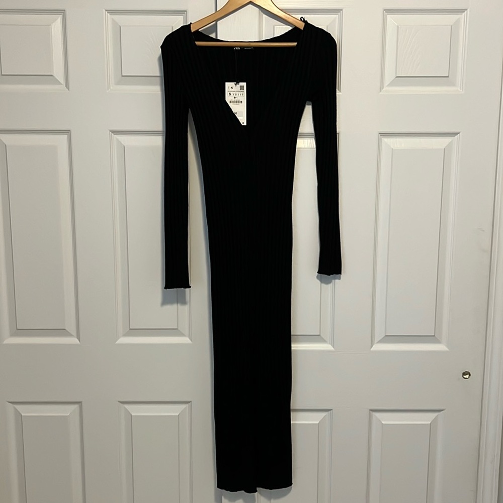 NWT Zara black knit dress size S